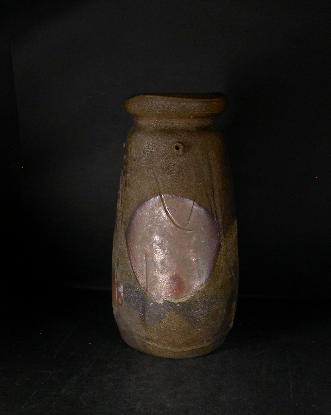 備前焼　登窯　岡山県無形文化財　松井　輿之　共箱付窯変花入６