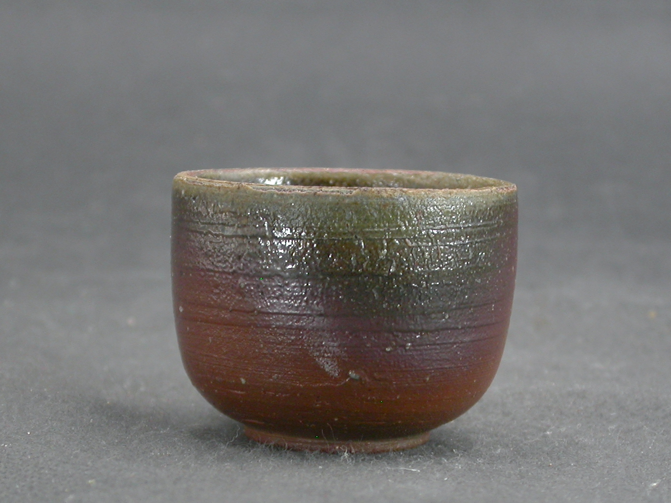 処分品　備前焼　登窯　岡山県無形文化財　故伊勢崎　満　黄ゴマぐい呑４