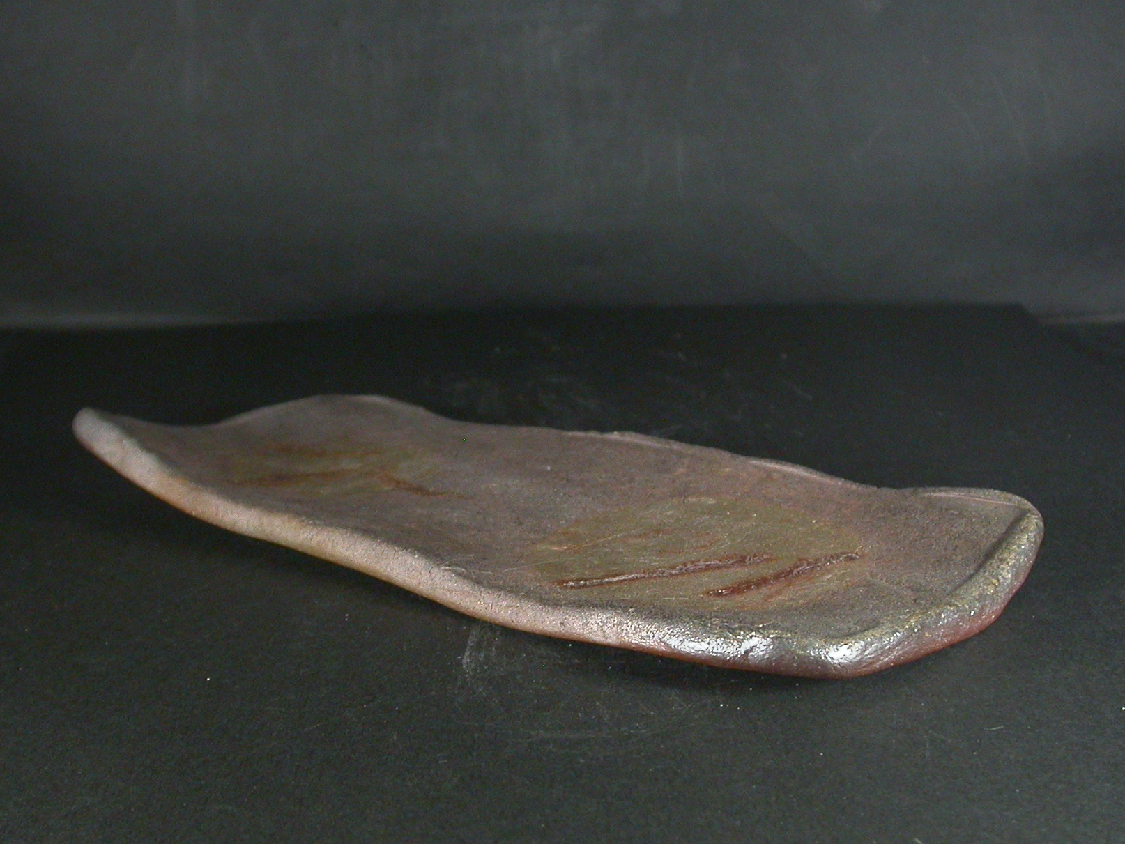 備前焼　登窯　備前焼若手作家　中村　和樹　最新作２５センチ黄ゴマ石目叩き長方皿６