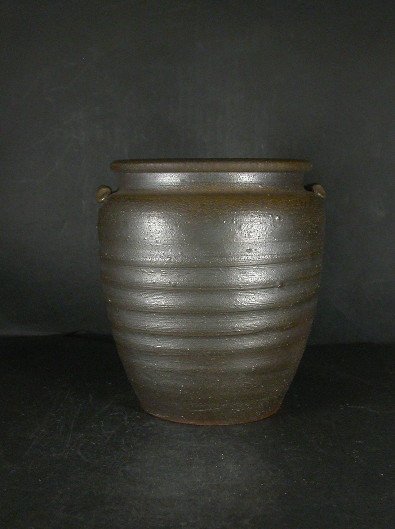 月間特価品　備前焼　登窯　備前焼中堅作家　柴田　善博　黄ゴマ水指・双耳壷５