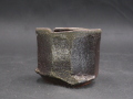 備前焼　穴窯　備前焼異色作家　吉岡　勝巳　最新作黄・青ゴマ面取・鎬黄ゴマフリーカップ３
