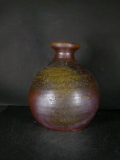 備前焼　穴窯　備前焼異色作家　吉岡　勝巳　１．２升最新作黄ゴマ焼酎保存用大蕪徳利花入２