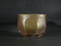備前焼　穴窯　備前焼異色作家　吉岡　勝巳　最新作黄ゴマ面取り・鎬ぐい呑２