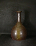 備前焼　登窯　備前焼物故作家　的野　求　黄ゴマ長首花入２７