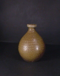 処分品　備前焼　登窯　備前焼中堅作家　藤森　陶志　共箱付き黄ゴマ徳利２