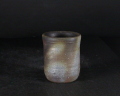 備前焼　登窯　作者不詳　桟切・黄ゴマ茶巾筒１