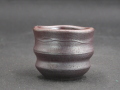 備前焼　登窯　作者不詳　焦げ茶のゴマぐい呑５