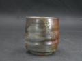 備前焼　登窯　作者不詳　桟切・黄ゴマ湯呑１