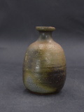 備前焼　登窯　備前焼ベテラン作家　松嶋　勉　共箱付き黄・青ゴマ徳利１