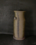 備前焼　登窯　備前焼中堅作家　藤原　史暁　四方桟共箱付きカセ窯変擂座花入２