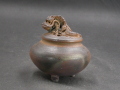 備前焼　登窯　備前焼中堅作家　竹内　靖之（山本）　最新作黄ゴマ龍付き香炉１