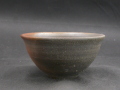 備前焼　備前焼中堅作家　竹内　靖之（山本）　最新作金彩・焦げ茶のゴマ青備前飯茶碗３