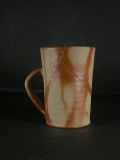 備前焼　備前焼中堅作家　片岡　聖観　 緋襷手付きカップ・ビアジョッキ１９