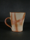 備前焼　登窯　備前焼中堅作家　片岡　聖観　 緋襷手付きカップ・ビアジョッキ５０