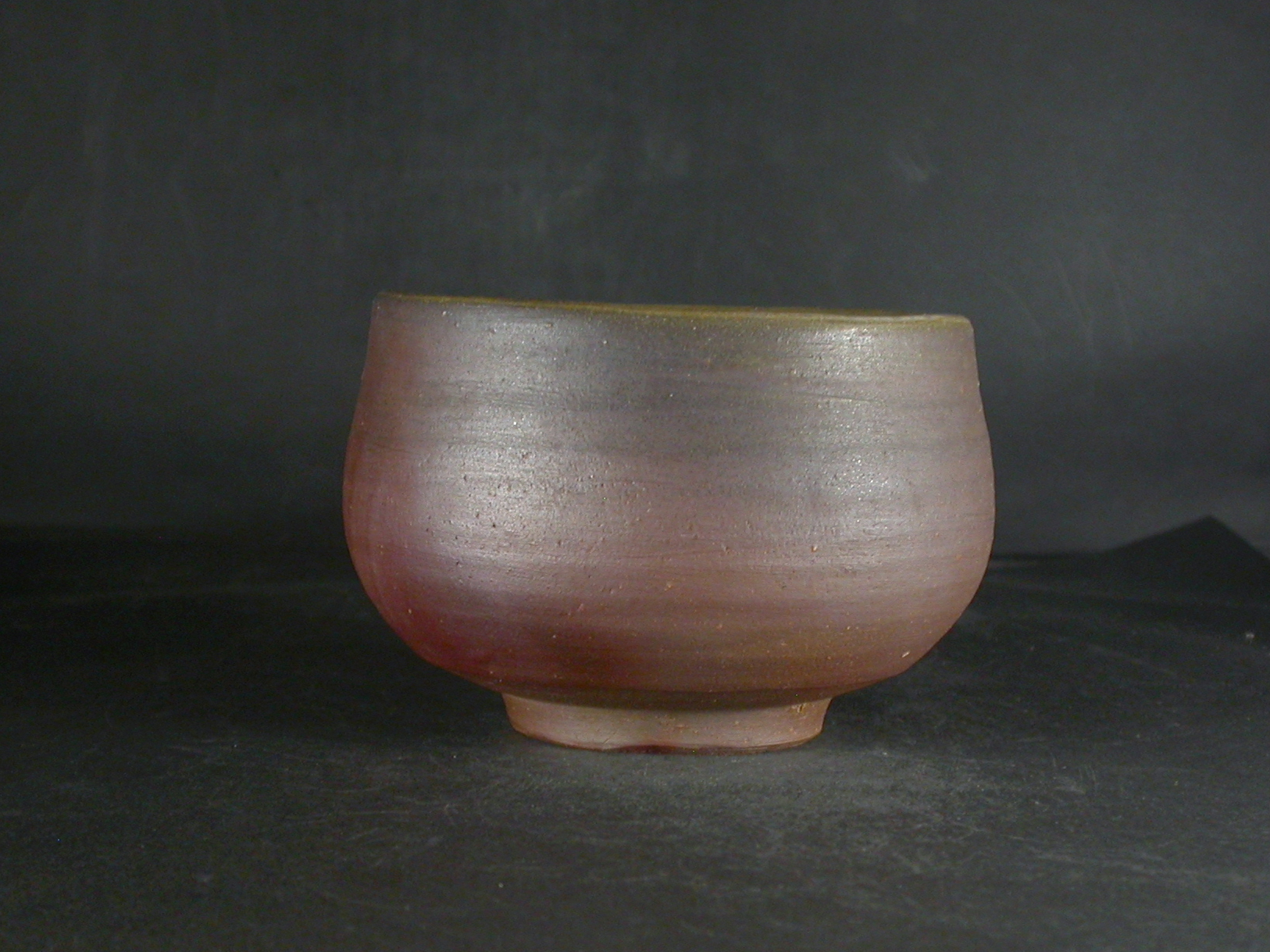 備前焼　登窯　備前焼物故作家　榊原　貢　　共箱付き黄ゴマ抹茶茶碗１