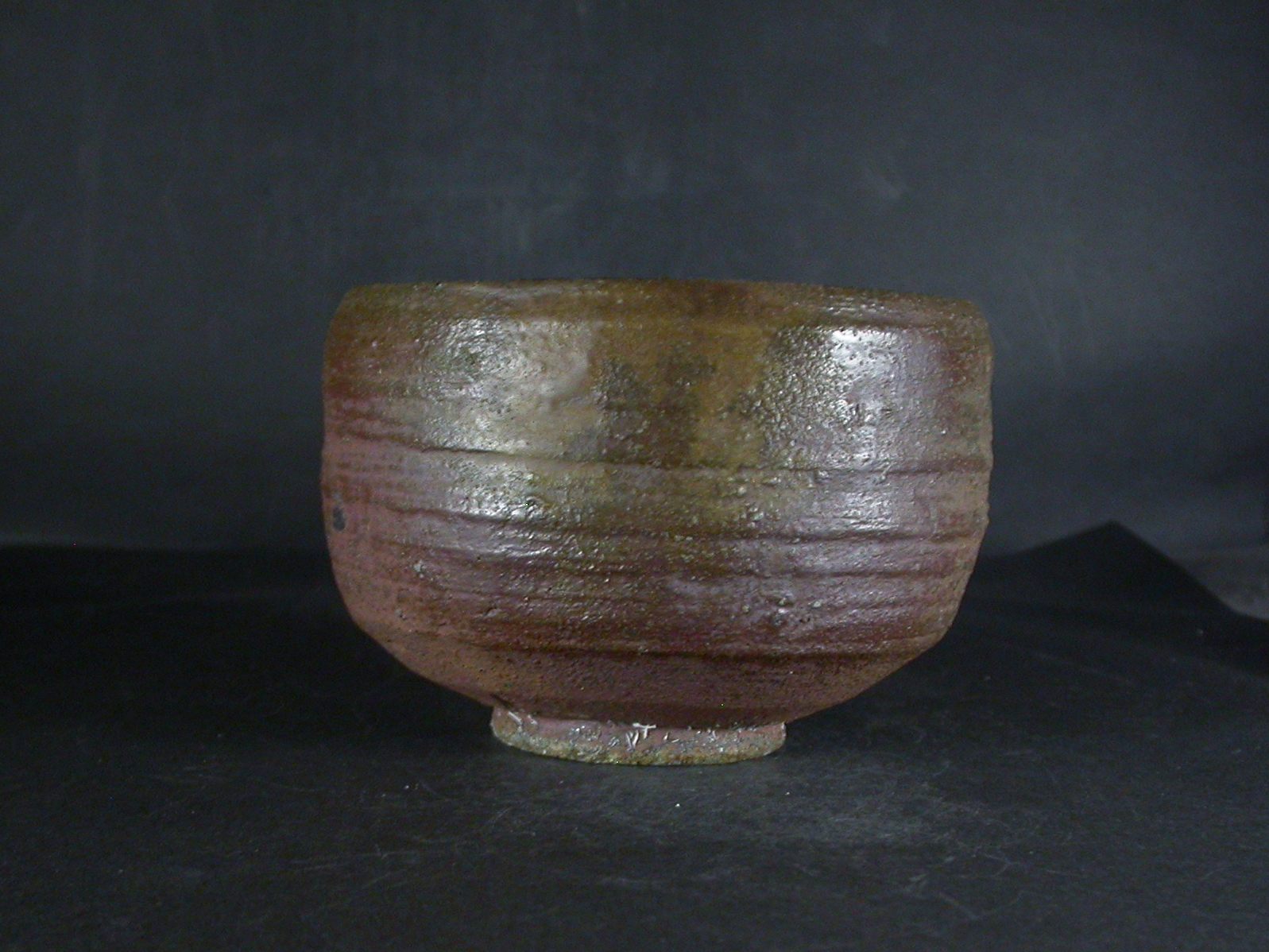 備前焼　穴窯　備前焼物故作家　小山　日出男　伊部手黄ゴマ荒土抹茶茶碗２２