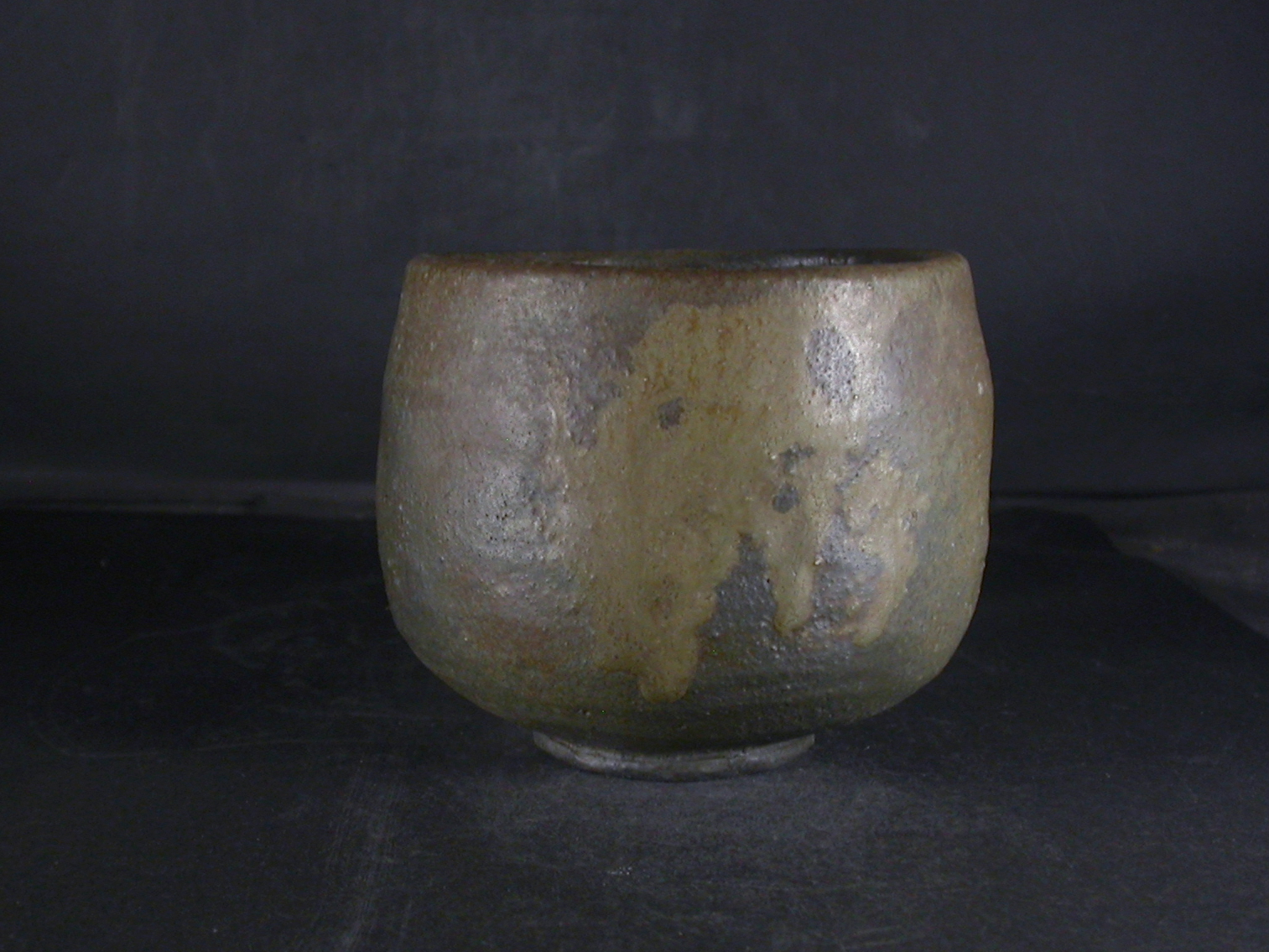 備前焼　穴窯　備前焼物故作家　小山　日出男　伊部手黄ゴマ黒備前抹茶茶碗１４