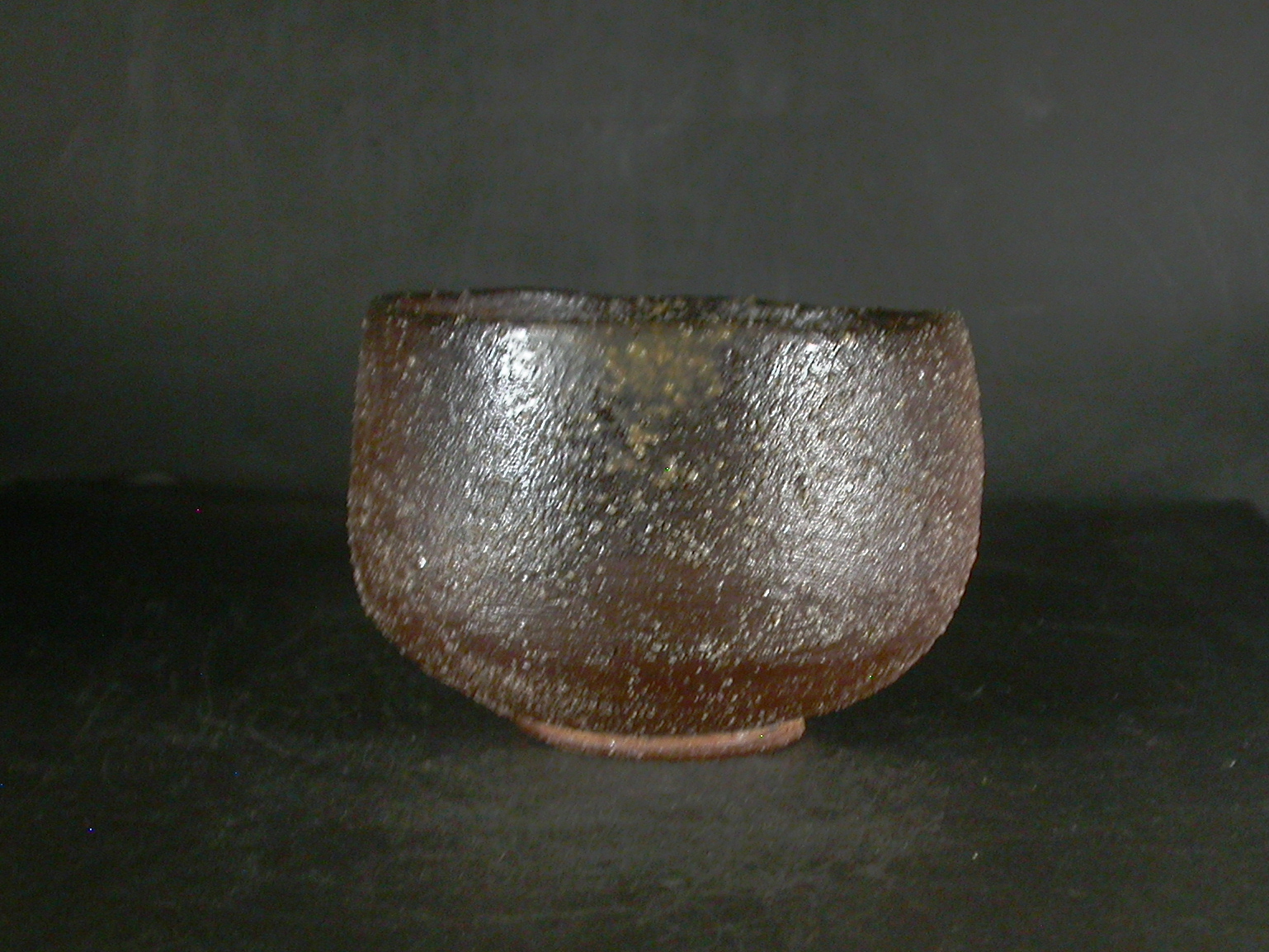 備前焼　穴窯　備前焼物故作家　小山　日出男　伊部手黄ゴマ荒土抹茶茶碗１5