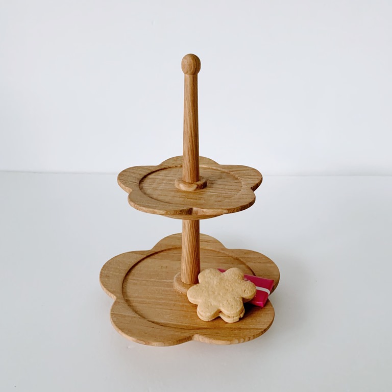 【受注商品】KUKKA 2段 木製コンポートスタンド　タモ材