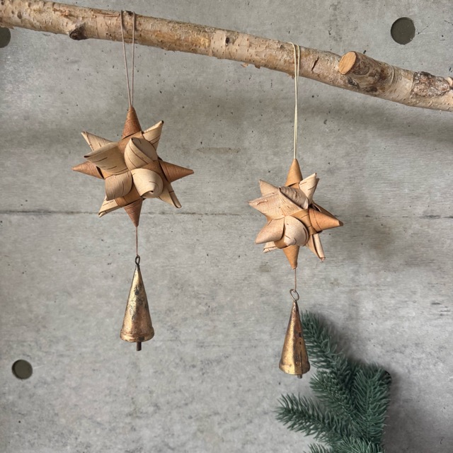 白樺の星　ベル付きオーナメント