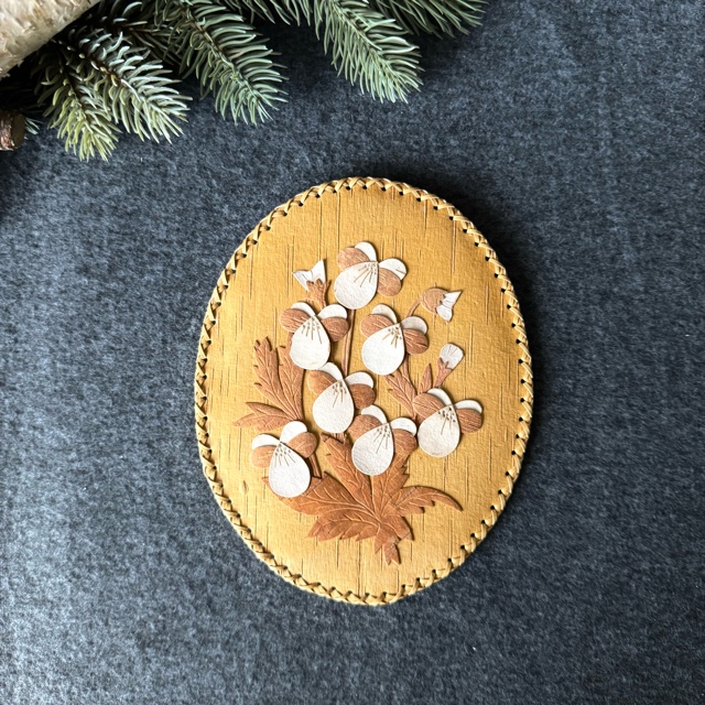 白樺　ビオラ壁掛け　楕円