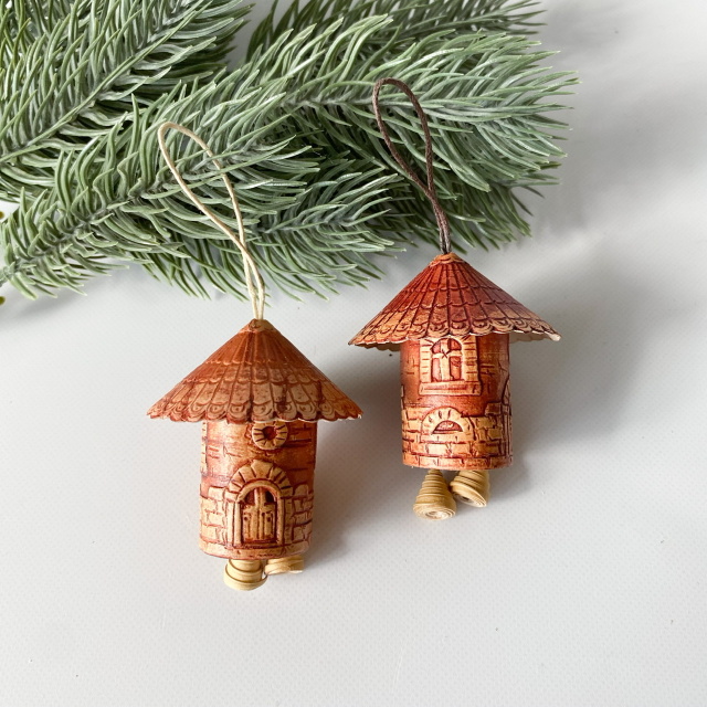 白樺　ハウスベルオーナメント　Sサイズ　赤茶色（1個）