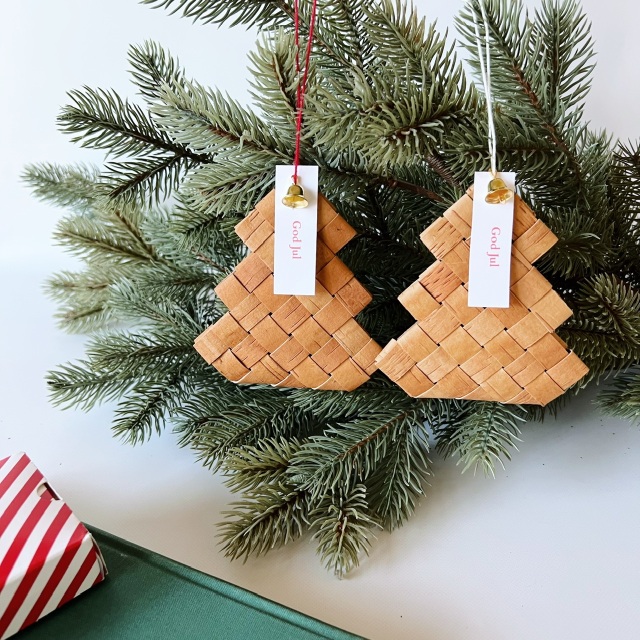 白樺　ミニベル付きツリーオーナメント　中