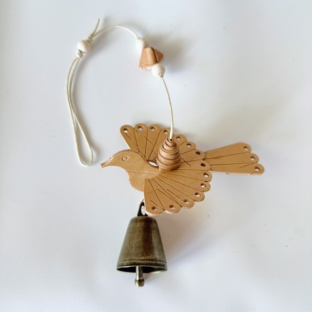 鳥のベル ／ オーナメント 白樺の鳥 ベル付きオーナメント
