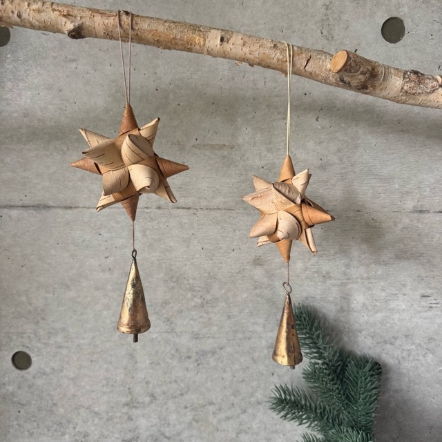 白樺の星　ベル付きオーナメント