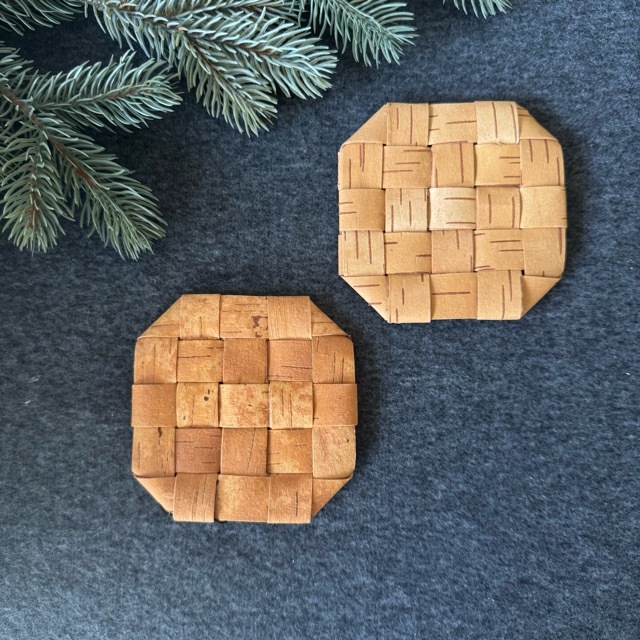 白樺　コースター　ラウンドタイプ