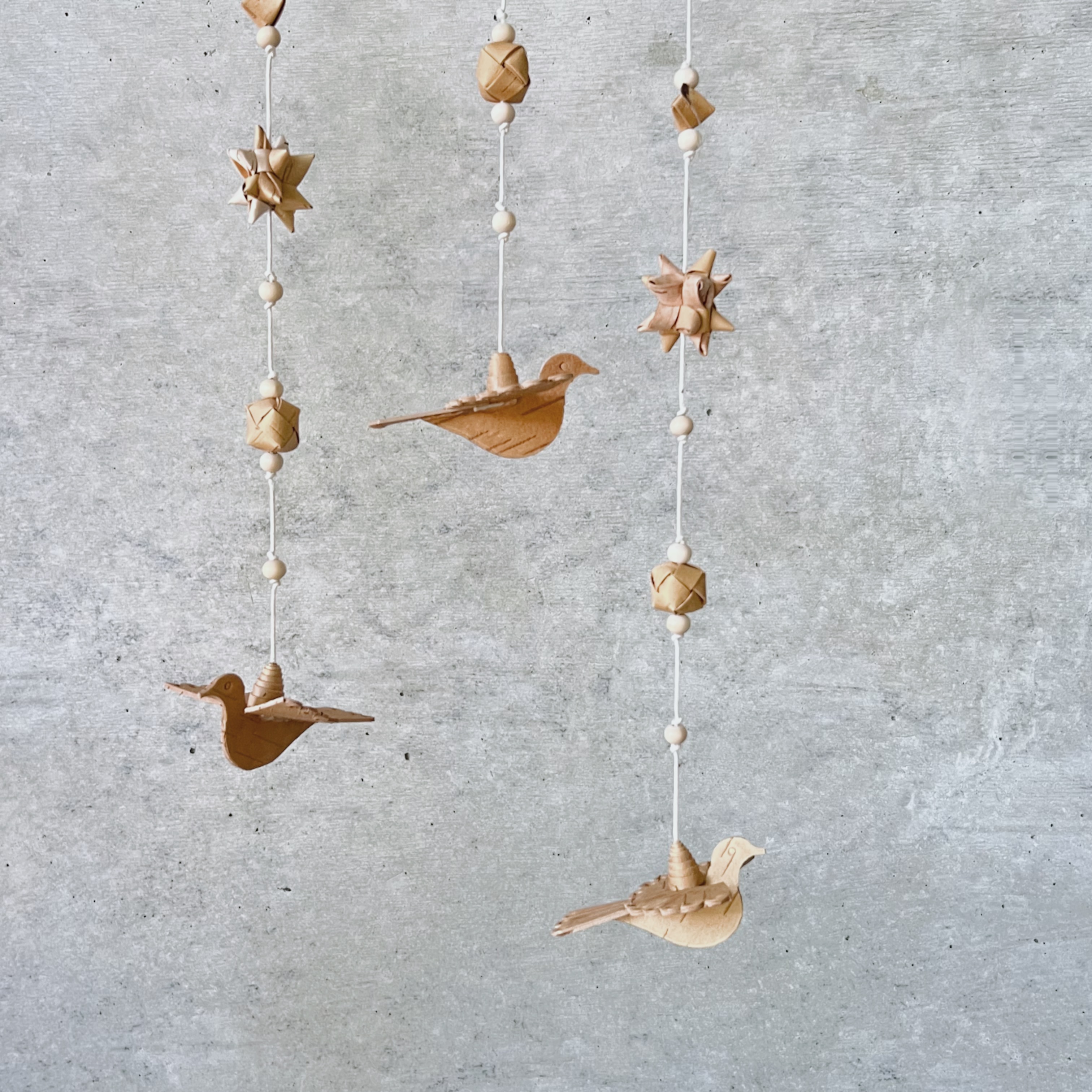 白樺　鳥のオーナメント