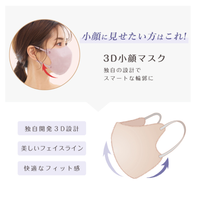 【ホルミシスマスク】新品未使用10枚Lサイズ小顔 CICIBELLA 3Dバイカラーマスク 10枚入（普通サイズ）