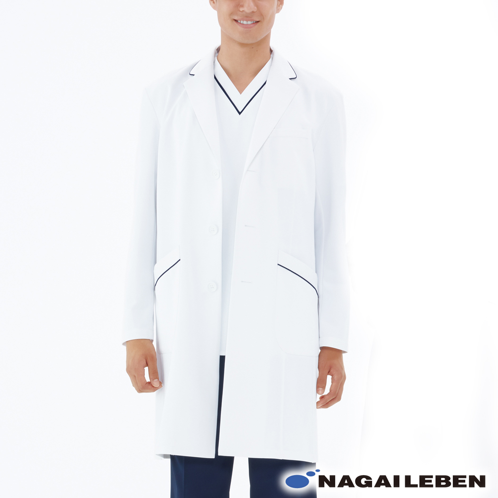 ナガイレーベン メンズ シングル 診察衣 HE4950 白衣 ナースウェア 男性用 stp