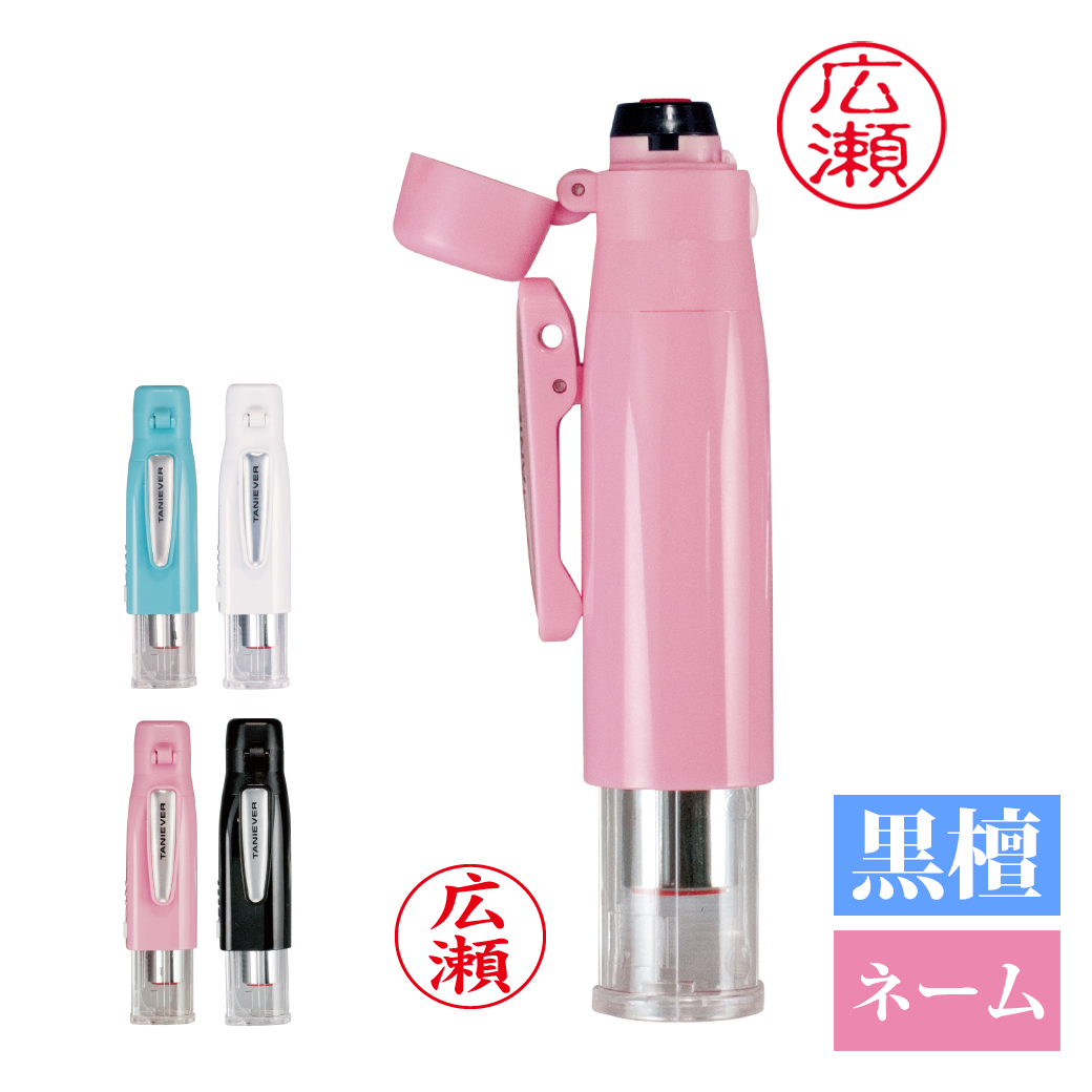 ツインGKキャップレス ネーム印 9mm ＋ 黒檀印 10mm l 印鑑 判子 ナース 認印 ナースグッズ サンビー メール便 送料無料 stp