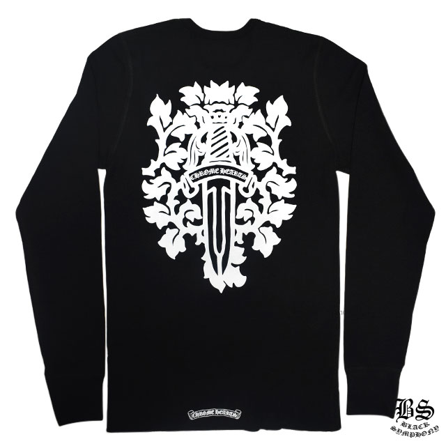 クロムハーツ ロングワッフルTシャツ ヘアリーダガーブラック