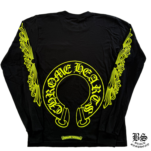 クロムハーツ ロングTシャツ ホースシュー&フローラルクロス イエロー