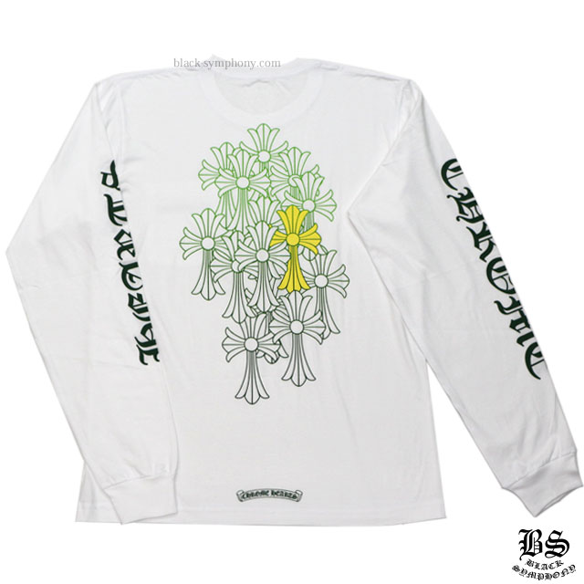 クロムハーツ ロングTシャツ グリーンセメタリークロス ホワイト