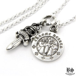 クロムハーツダブルCHクロスチャーム&エンジェルメダルチャーム&ロール  