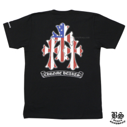 クロムハーツメンズハーフスリーブポケットTシャツスクロールラベル 