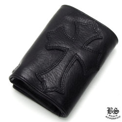 クロムハーツ3フォールドウォレットブラックヘビーレザー|クロムハーツ  