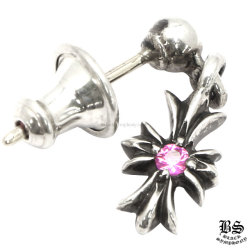 クロムハーツタイニーECHプラスドロップイヤリングwithブルー  