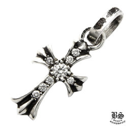 クロムハーツCHクロスベビーファットチャームwithパヴェブラック  