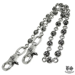 クロムハーツダブルBリングウォレットチェーンショート1クリップ  