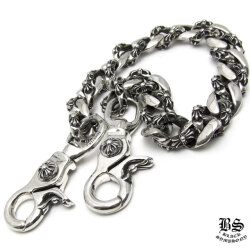 クロムハーツファンシーウォレットチェーンクロスショート2クリップ  