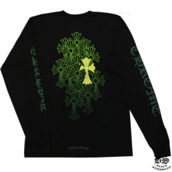 クロムハーツロングTシャツグリーンセメタリークロスホワイト|クロム 
