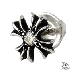 クロムハーツCHプラススタッドwithブラックダイヤモンド（ピアス  