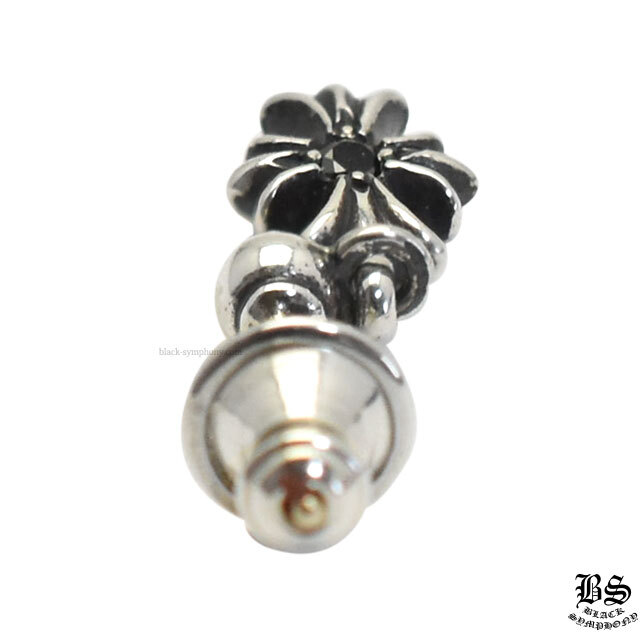 クロムハーツタイニーECHプラスドロップイヤリングwithブラック  