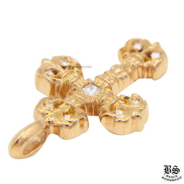 分割ノーブランド22kダイヤクロス クロムハーツ 22K タイニーファットクロス パヴェダイヤ 正規品