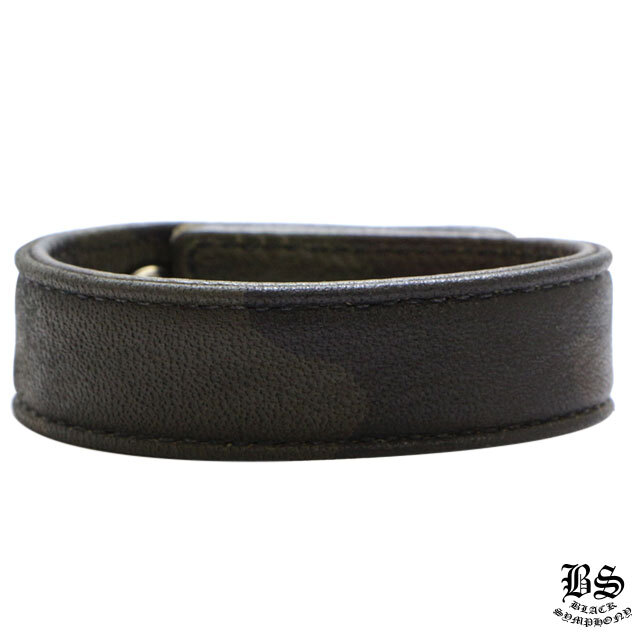 クロムハーツ3ボタン2スナップブレスレットクロスボタンブラック  