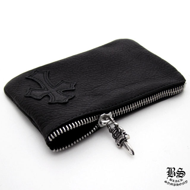 クロムハーツコインパース1クロスパッチブラックヘビーレザー|クロム  